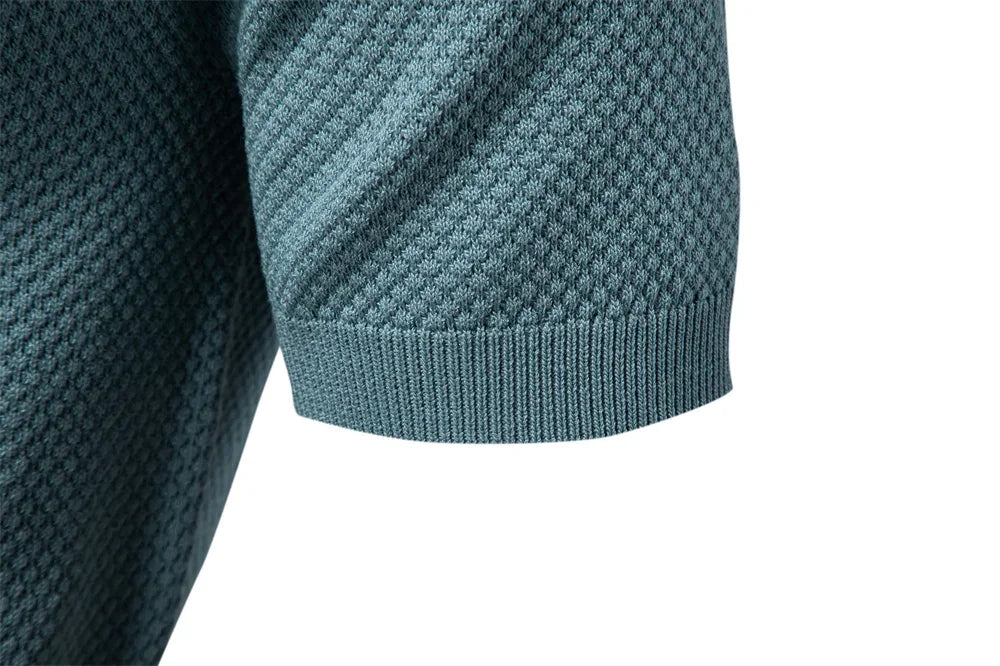 Men's Summer Breathable Polo Shirt Short Sleeve Solid Color Casual Polo Shirts for Men Lightweight Stretch Polo ﻿