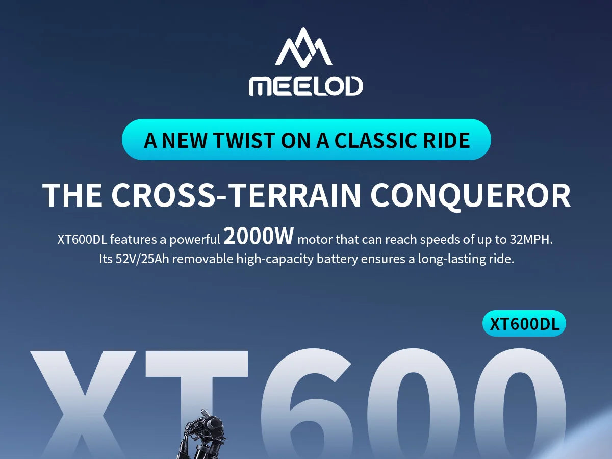 MEELOD XT600DL  adult E-bike 1000W*2 52V25Ah battery commute Electric Bike,26-inch Fat Tire E-Mountain bike