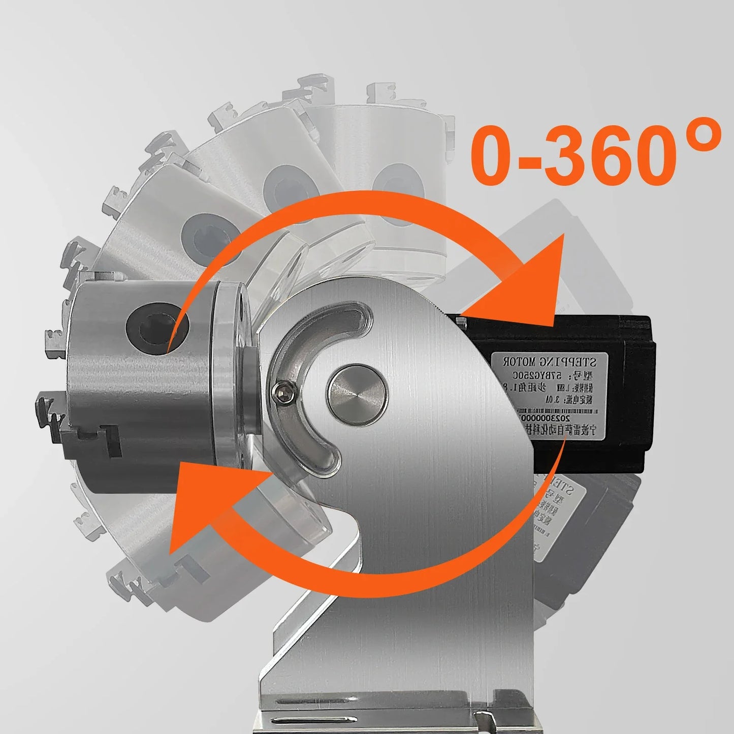SIHAO 3 Claws Rotary Axis for Fiber Laser Marking Machine – 80mm Max Rotation Diameter Engraving Rotary Device for Nameplates
