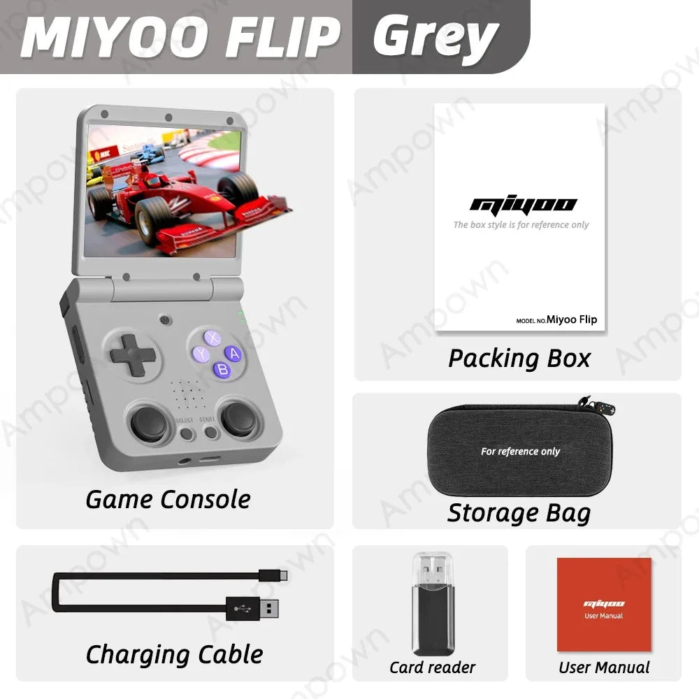 Miyoo Flip V2 Fold Handheld Game Players Consoles Portable Video Game 3.5'' IPS Linux System Retro Game Console Collapsible Gift