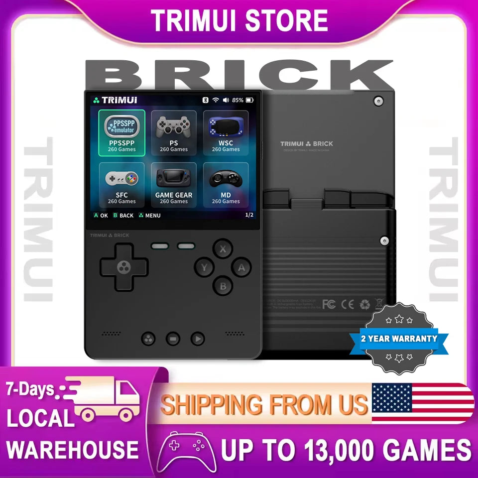 Trimui Brick Retro Handheld Gaming Console - 3.2-Inch HD IPS Screen, Allwinner A133P Chip, Supports Up to 1TB Expansion