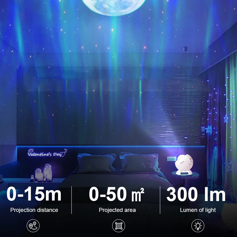 LED Northern Lights Aurora Projector Galaxy Star Night Light Projector Galaxy Starry Projection Lamp Aurora Lighting for Bedroom