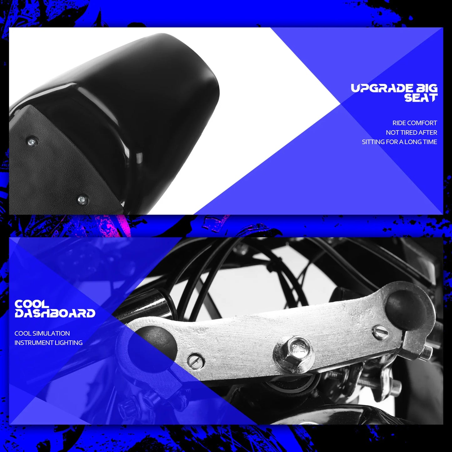 2-Stroke 49cc Pocket Gas Motorbike, Gas Pocket Motorbike, High Brightness Dual Headlights Rubber Handlebar Mini Motorcycle