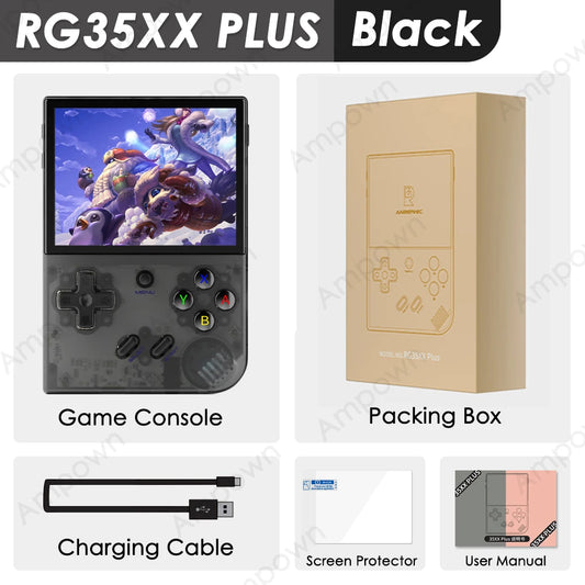 ANBERNIC RG35XX PLUS Retro Handheld Game Console 3.5''IPS Screen Built-in 10K Games HDMI Video Output Streaming Kids Game Player