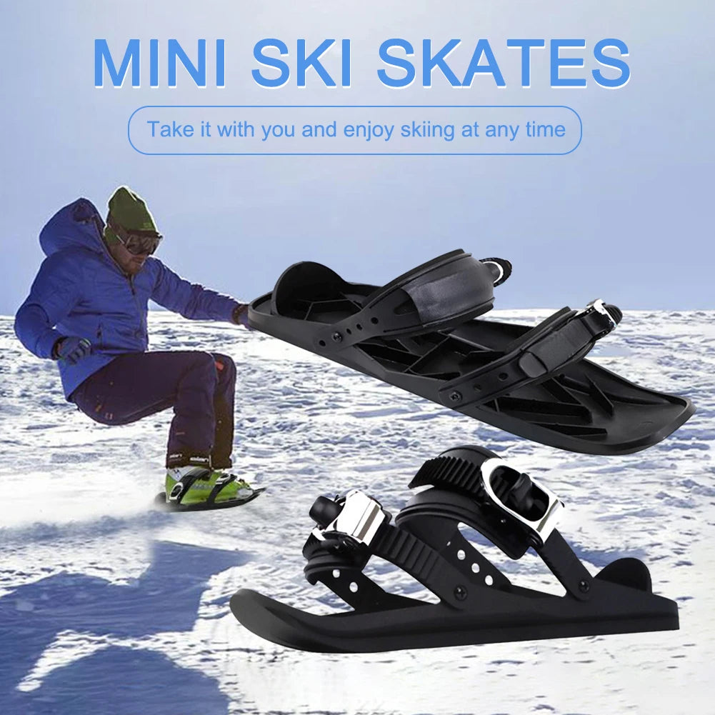 Winter Sled Skates Compact Skiing Accessory Multifunctional Adjustable Skiing Tool Outdoor Sports Lightweight Skis Snowblades ﻿