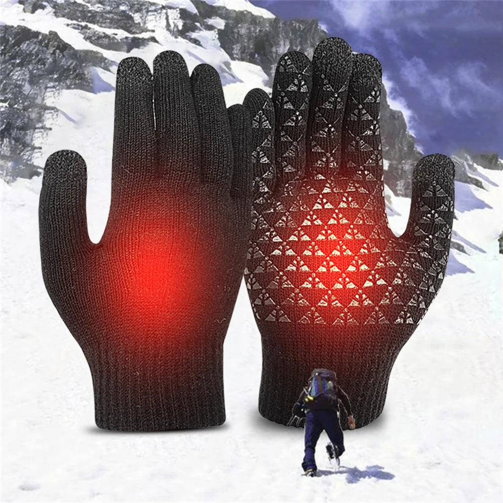 Winter Electric Heated Touch Screen Gloves for Outdoor Activities Skiing Riding Camping and Mountaineering