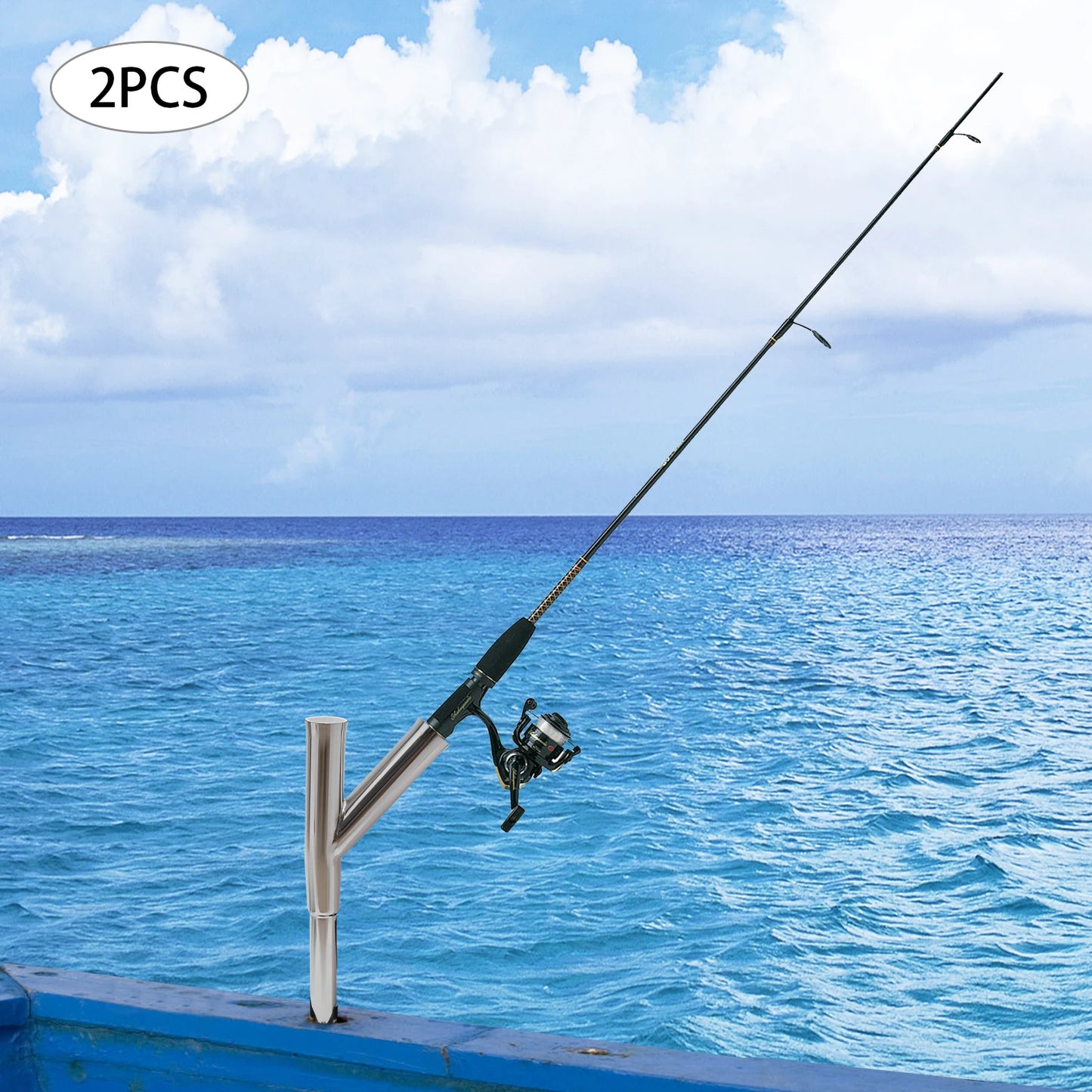 Pair of Boat Outrigger Rod Holder Adjustable Fishing Rod Holder for Marine Yacht