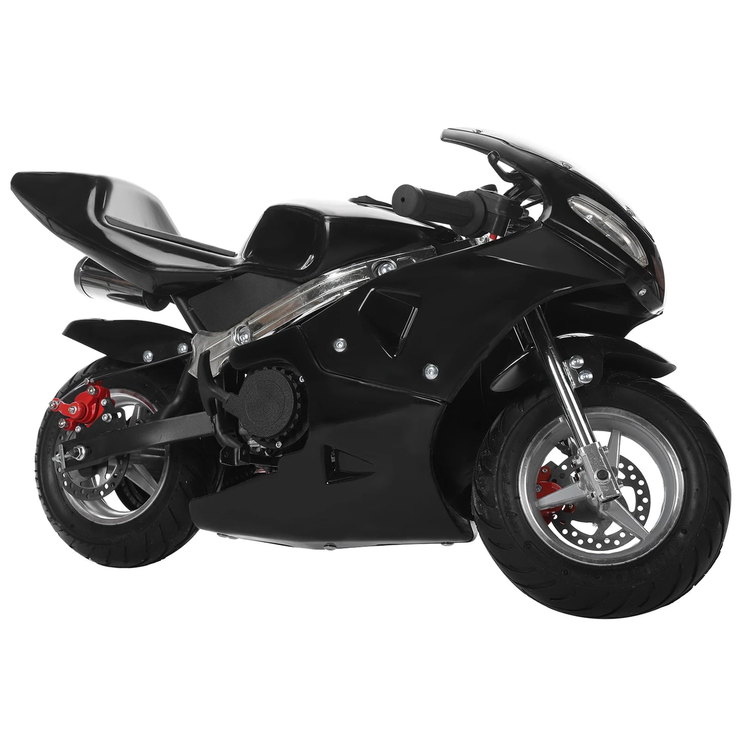 2-Stroke 49cc Pocket Gas Motorbike, Gas Pocket Motorbike, High Brightness Dual Headlights Rubber Handlebar Mini Motorcycle