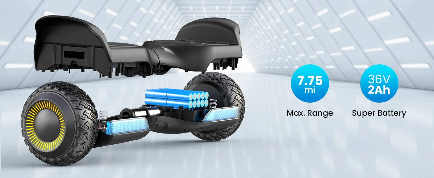 6.5''Self Balancing Hoverboard -All Terrain Hoverboard for Kids w/ LED Light&Bluetooth Speaker