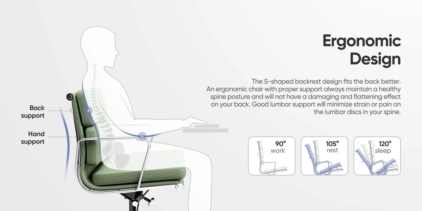 Office Guest Chair Genuine Leather Executive Chair Reception Chairs with Wheels Adjustable Swivel Rolling Office Chairs