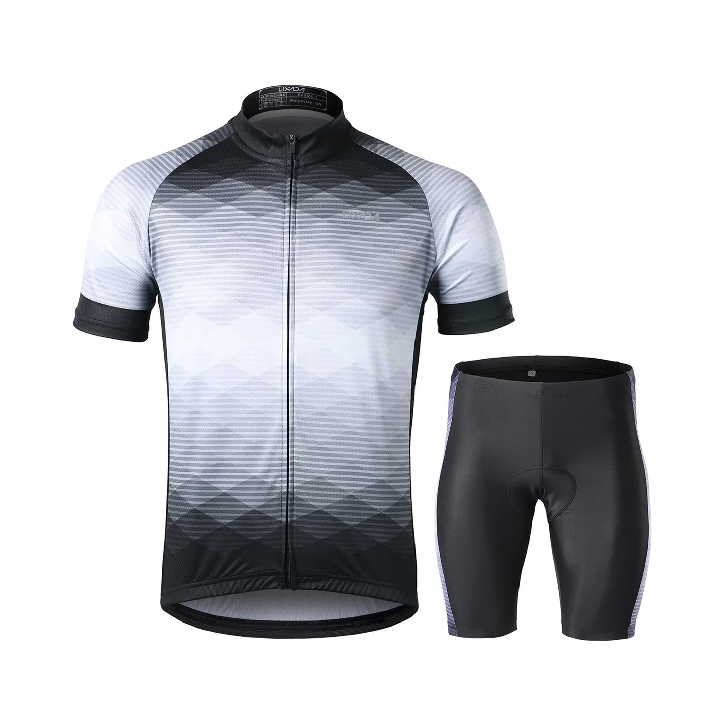Lixada Men Cycle Jersey Breathable Short Sleeve Bike Shirt and Padded Shorts   Clothing Suit Cycle clothing set
