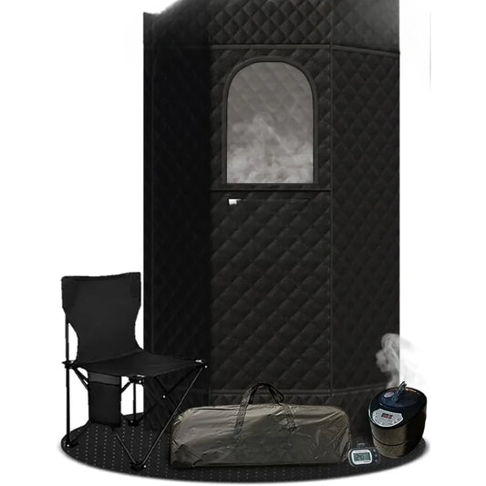 HUT XL Portable Home Sauna for Wellness & Relaxation | Steam-Heated Hexagon Model | 99-Min Rapid Steam Room Generator, NEW