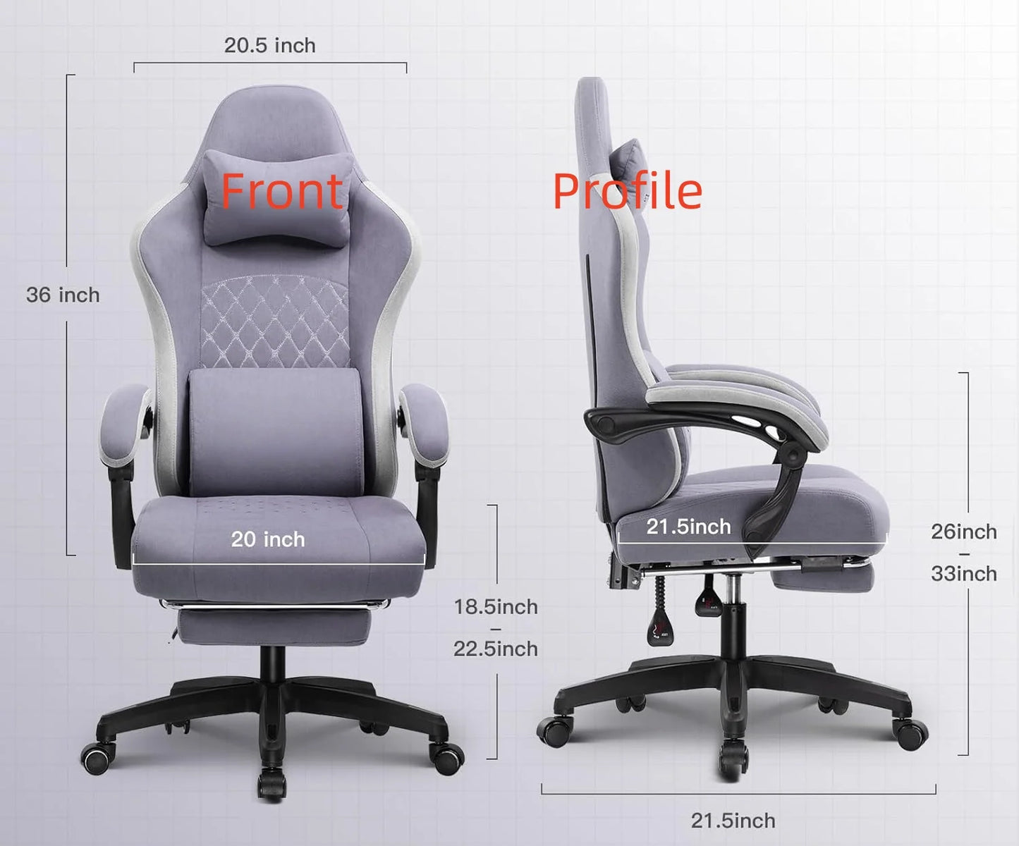Computer Office Chair with Pocket Spring Cushion, Linkage Armrests and Footrest, High Back Ergonomic Computer Chair .