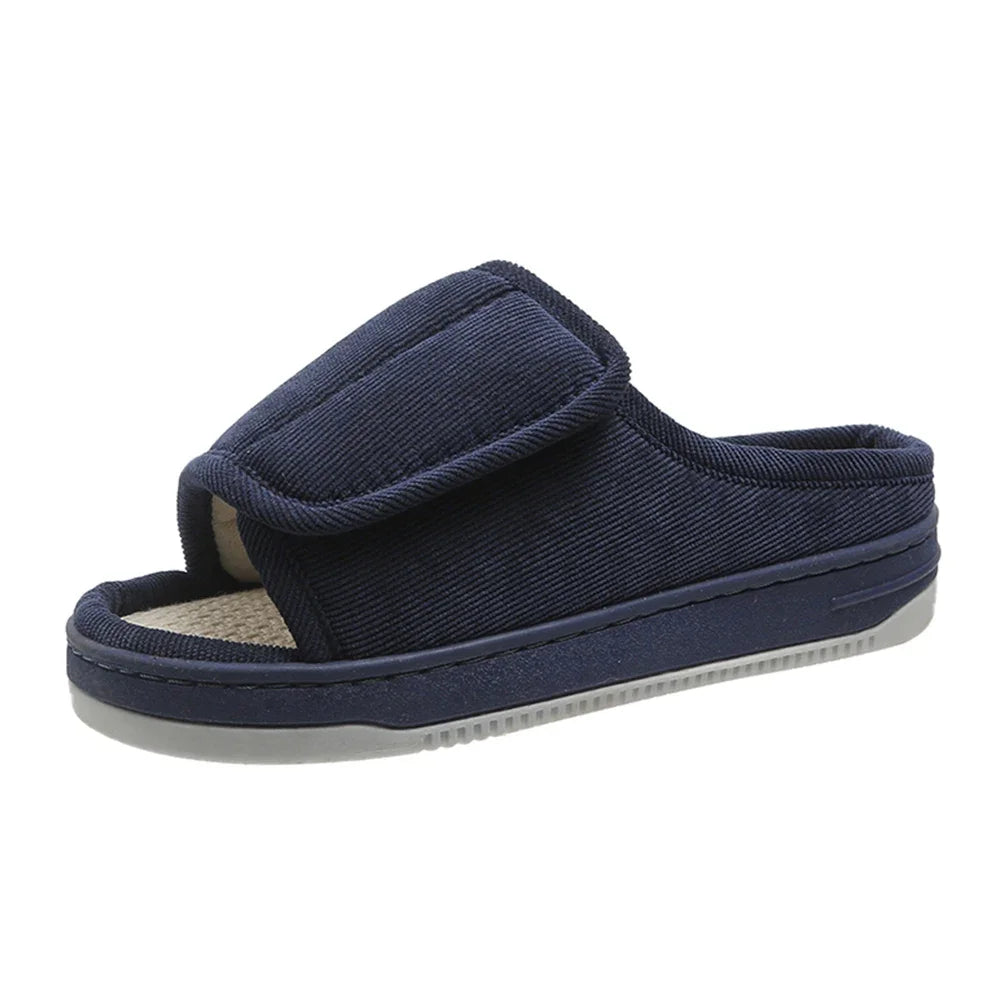 Men Women's Diabetic Slippers Open Toe Slide Slippers with Rubber Sole Swollen Feet Slippers for Indoor Outdoor