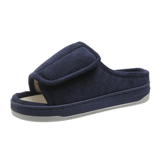 Men Women's Diabetic Slippers Open Toe Slide Slippers with Rubber Sole Swollen Feet Slippers for Indoor Outdoor