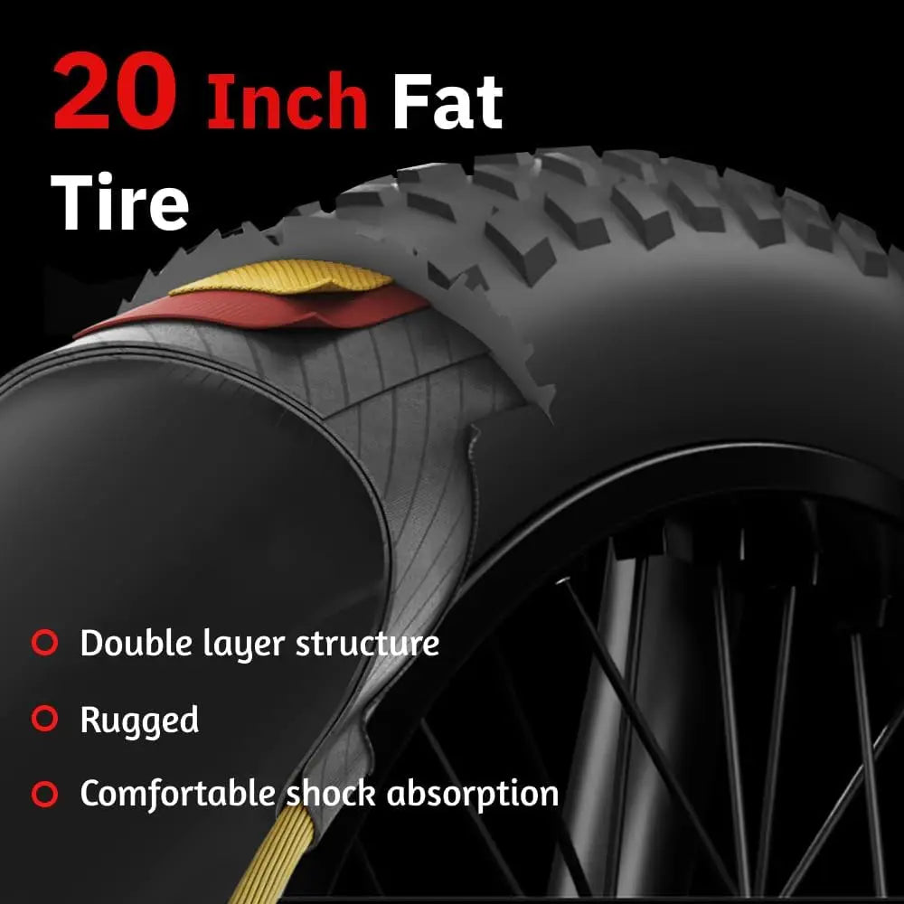 20“ Electric Bike for Adults with Removable Battery, Peak 2000W Brushless Motor, 24-62 Miles, 35 MPH Ebike for Adults