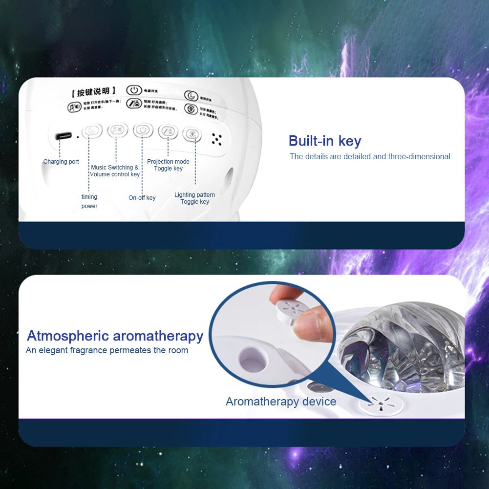 LED Northern Lights Aurora Projector Galaxy Star Night Light Projector Galaxy Starry Projection Lamp Aurora Lighting for Bedroom