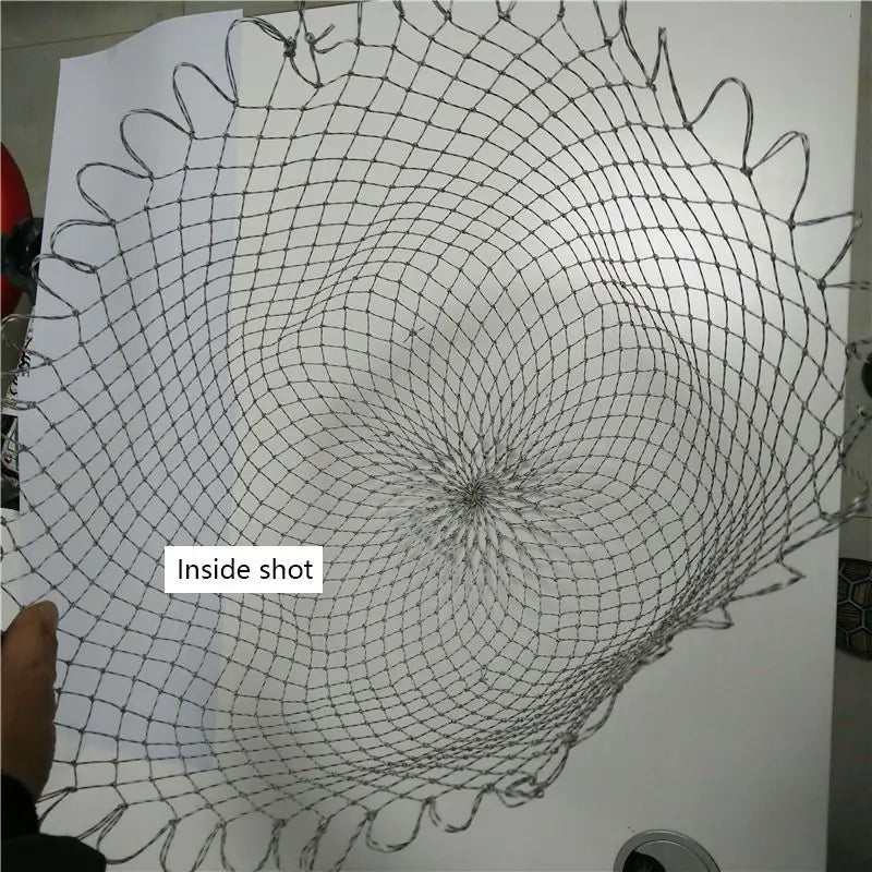 Depth Nylon Fishing Net Collapsible Rhombus Mesh Hole Folding Dip Net Outdoor Fishing Tools Fishing Catchers Planting Tackle