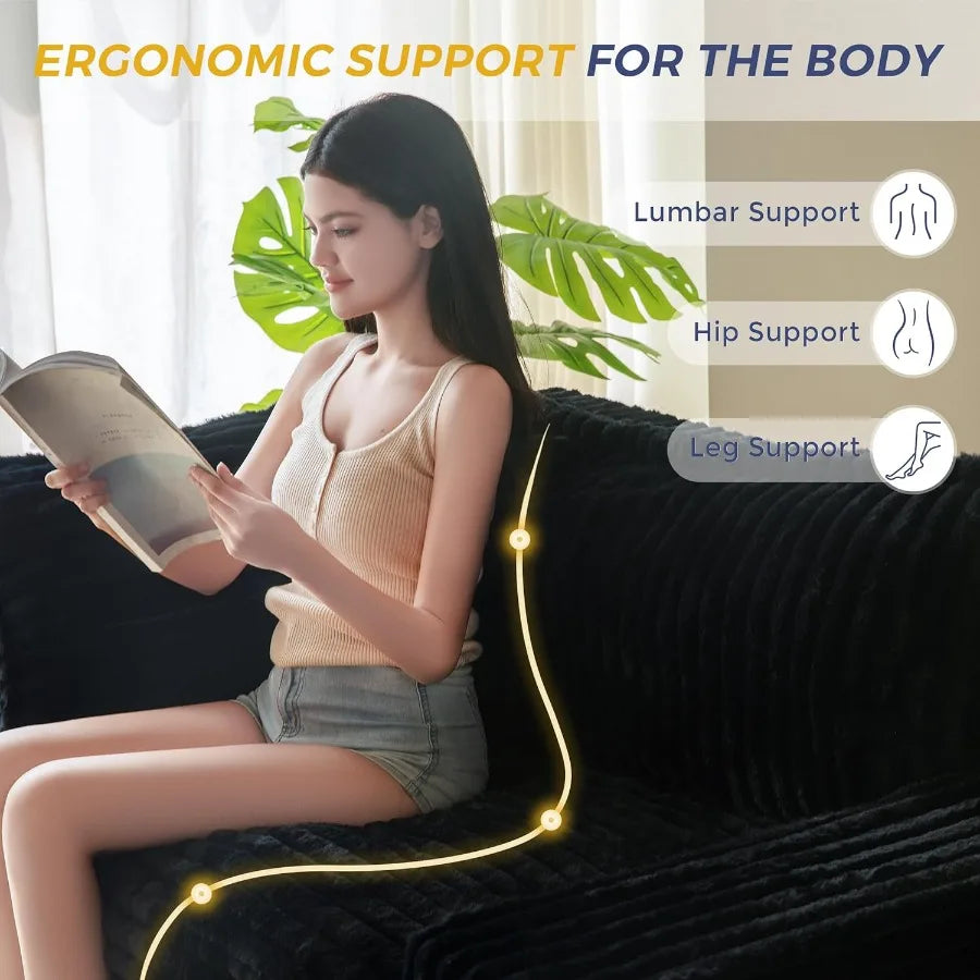 Bean Bag Chair for Living Room Upholstered Loveseat Sofa Couch with Deep Seating Wide Armrests Boneless Couch Sofa in a Box for