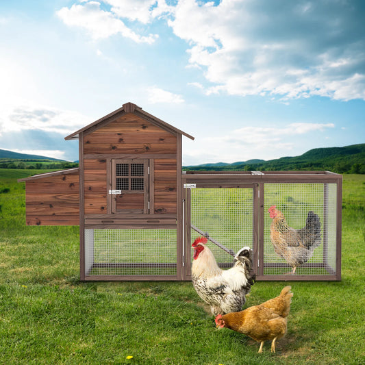 Chicken Coop for 5 Chickens Wooden Indoor Outdoor Hen Fence Chicken Coop and Run,Chicken Cage with Nesting Box & Removable Tray