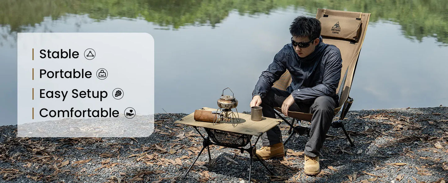 OneTigris Portable Tigerblade Camping Chairs Outdoor High Back Chair For Fishing Trekking BBQ Parties Gardening Indoor Use