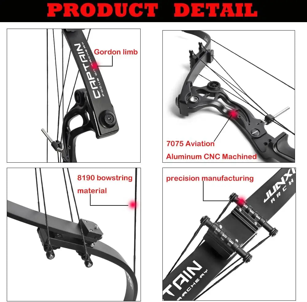 Recurve Bow American Hunting Bow 320FPS Draw Weight 40-55lbs Adjustable Compound Bow Right Hand for Archery Hunting Fishing Shoo