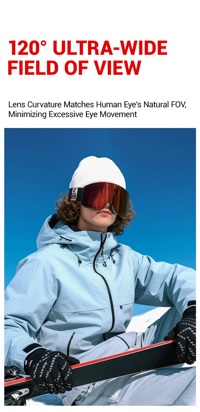 KAPVOE New Outdoor Photochromic Ski Goggles Winter Snow Sports for Unisex Snow Glasses UV400 Anti-fog Magnetic Snowboard Glasses