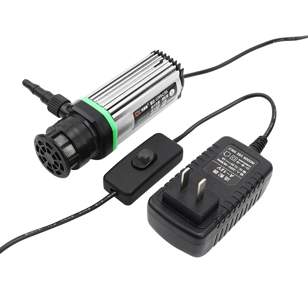 DC 12V Submersible Water Pump Water Flow Speed Adjustable Bottom Suction Water Pump for Car Washing Fish Tank Flower Watering