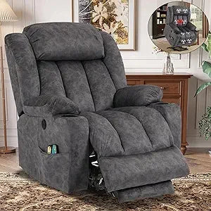 Large Electric Power Lift Recliner Chair with Extended Footrest for Elderly Big, Extra Large and Wide Reclining Sofa for Living
