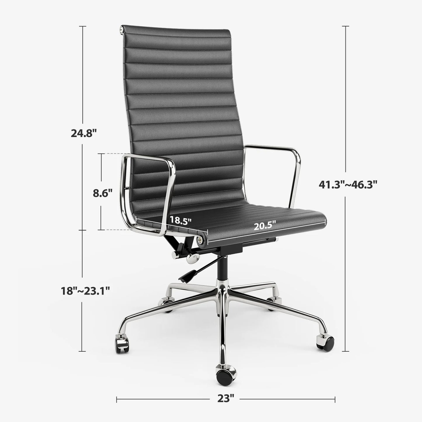 Office Guest Chair Upholstered Leather Comfortable Reception Chairs with Wheels Adjustable Swivel Rolling Office Chairs