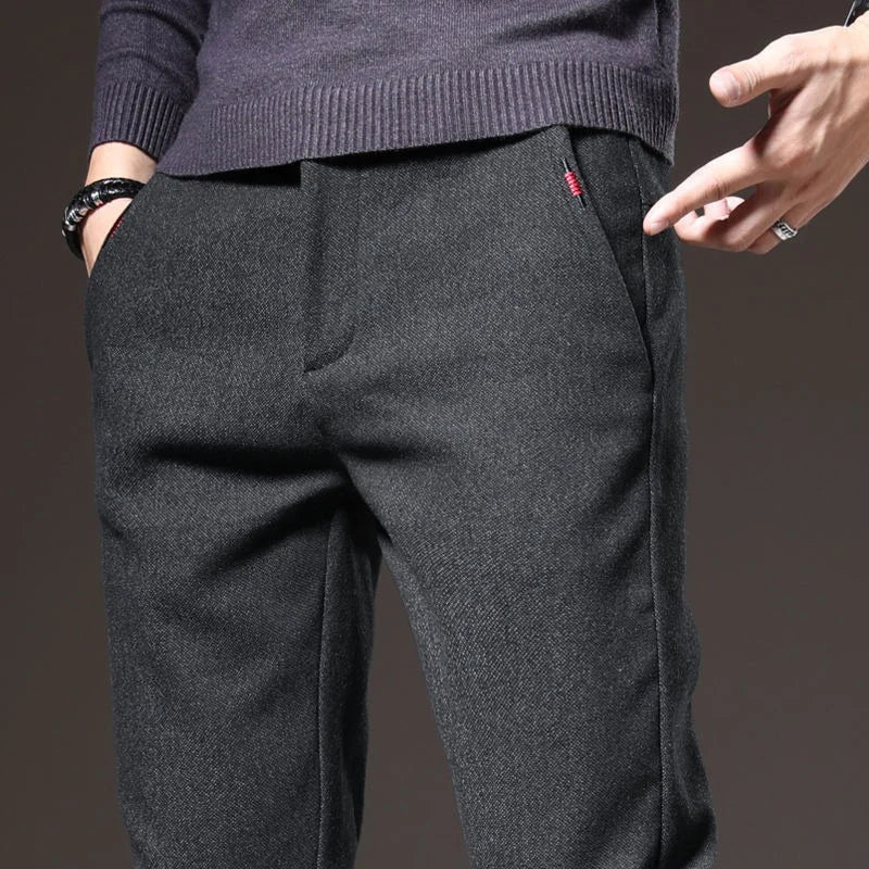 Men's Straight Leg Long Daily Pants Casual Straight Slim Fit Narrow Leg Trousers Stylish Male Suit Work Fashion Blue Gray Pants
