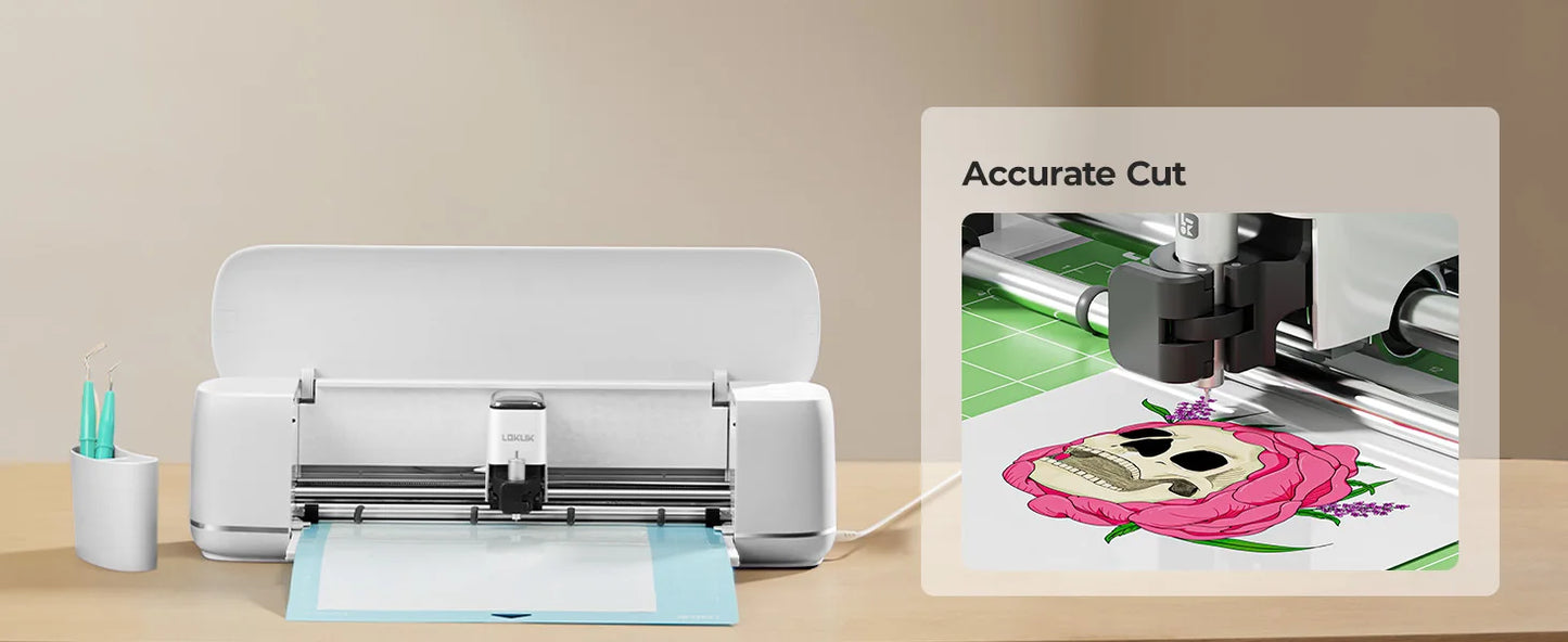 LOKLiK Vinyl Cutter Machine for all Crafts Create Customized Cards Smart Cutting Machine Compatible with iOS Android Windows Mac
