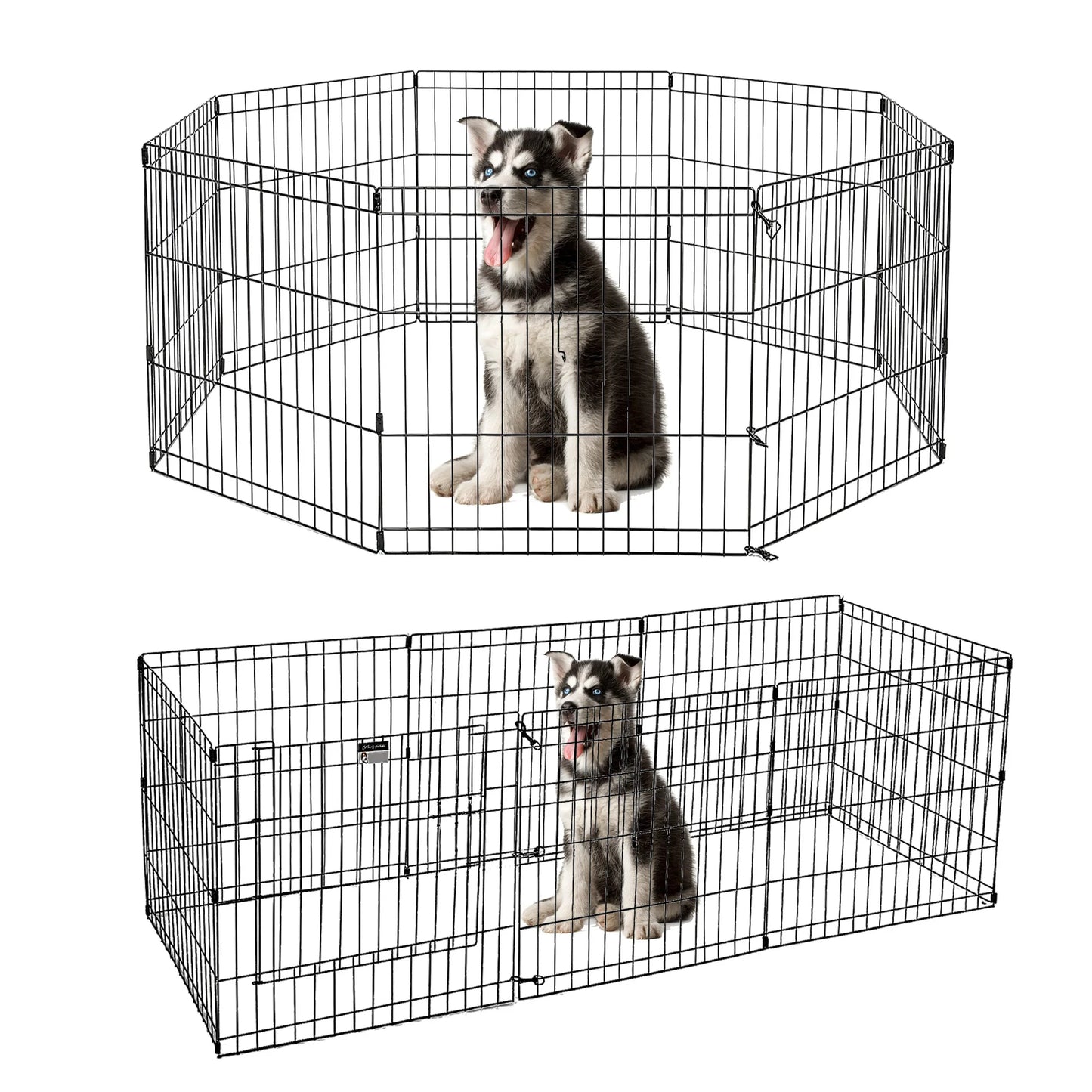 Foldable Metal Dog Playpen for Indoor/Outdoor, Pet Dog Fence Exercise, Pet Puppy Playpen Cage for Yard, Easy Assemble Cat House
