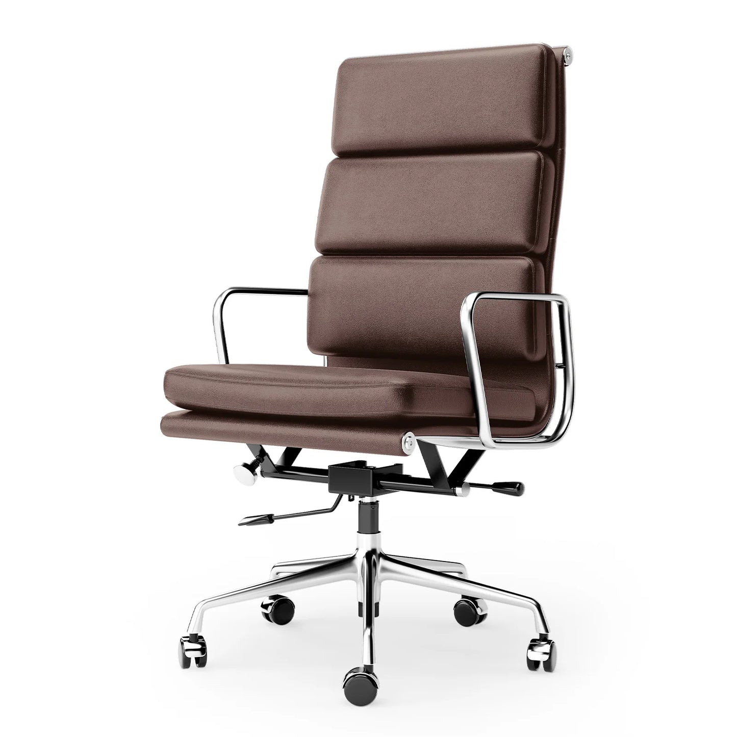 Office Guest Chair Genuine Leather Executive Chair Reception Chairs with Wheels Adjustable Swivel Rolling Office Chairs