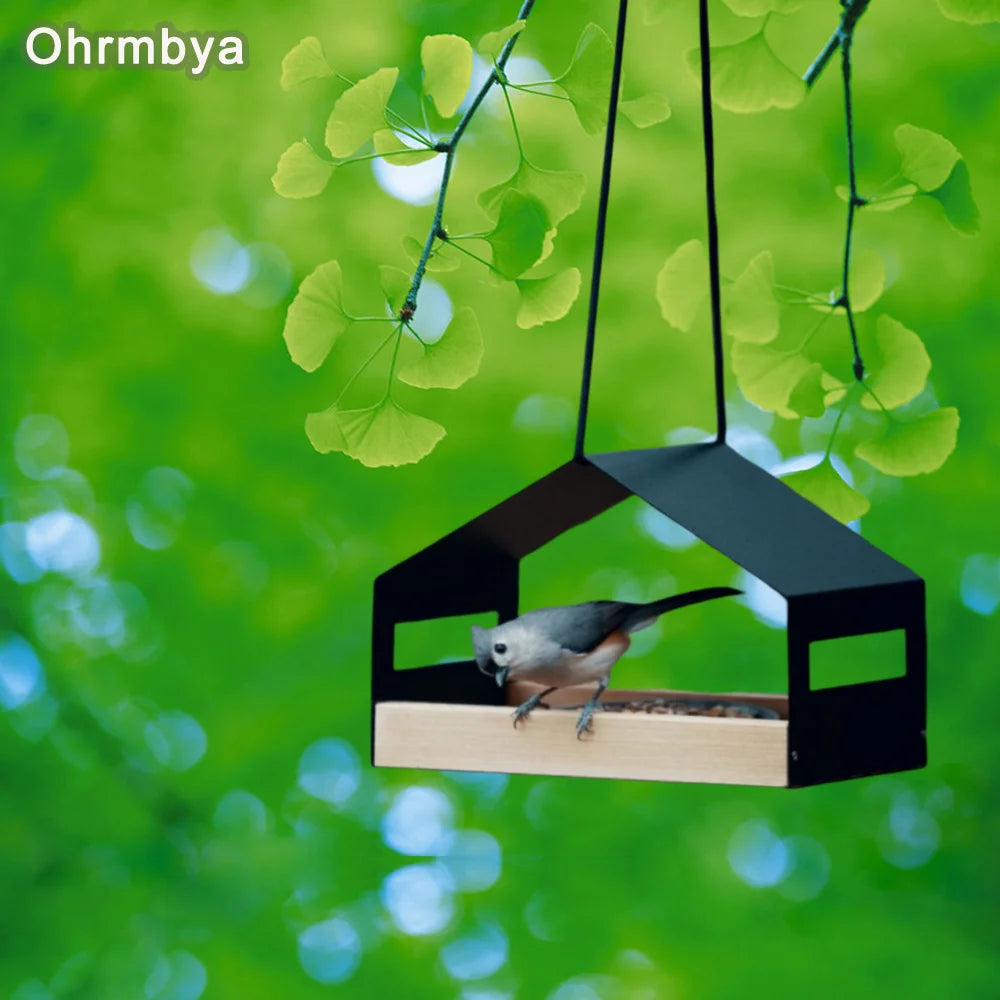 1PC Outdoor gardening, Metal house Modern bird feeder garden decoration, hummingbird feeder, hanging bird house