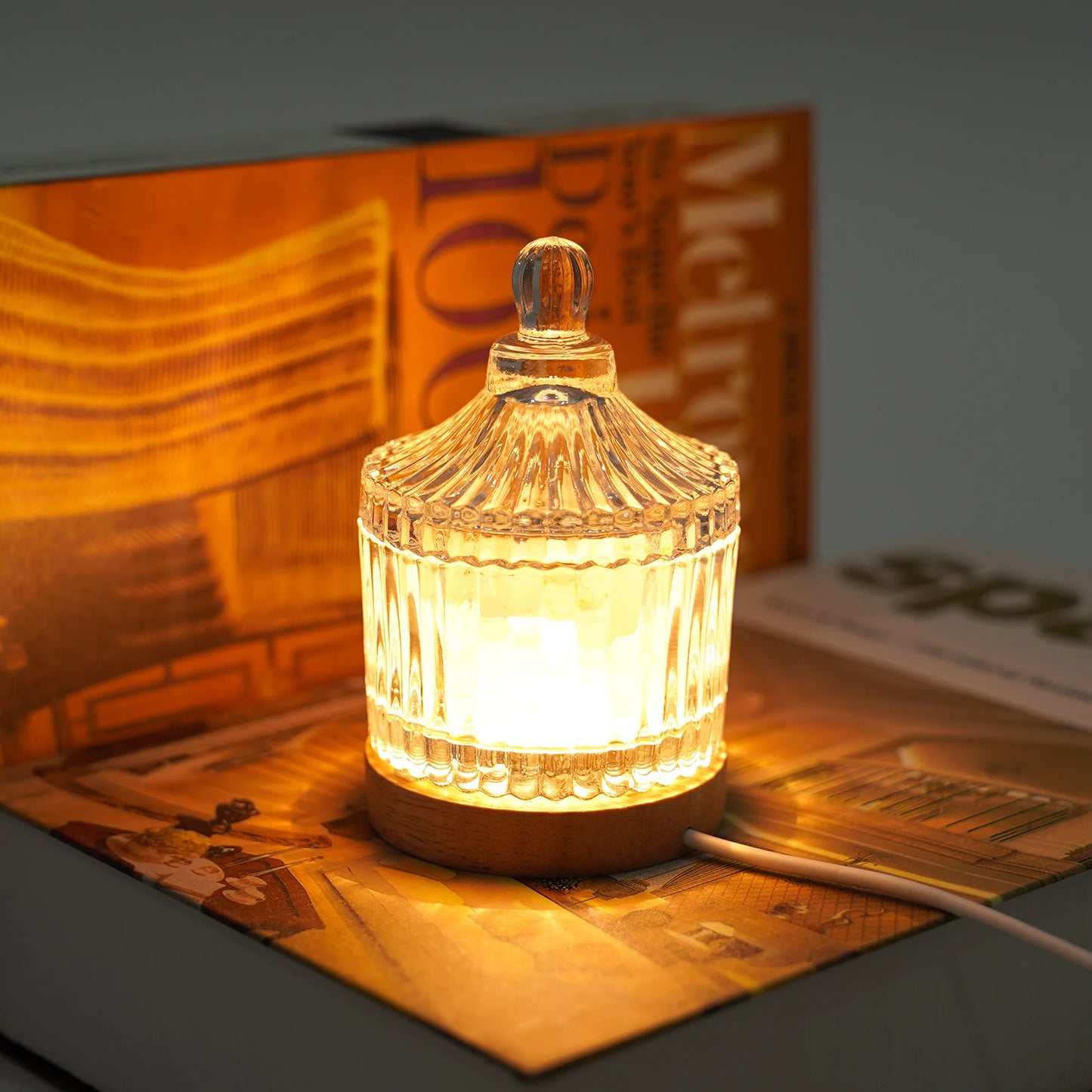 Ore Glass Diffusers Essential Oil Diffuser Air Diffuser Machine with USB Night Light Air Nebulizing Room Humidifier Home