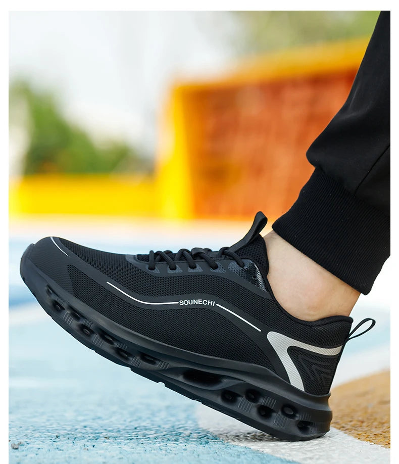 Men's Safety Shoes Anti-Impact Anti-Piercing Lightweight Work Boots Lightweight Breathable Sporty Design for Outdoor Work Shoes