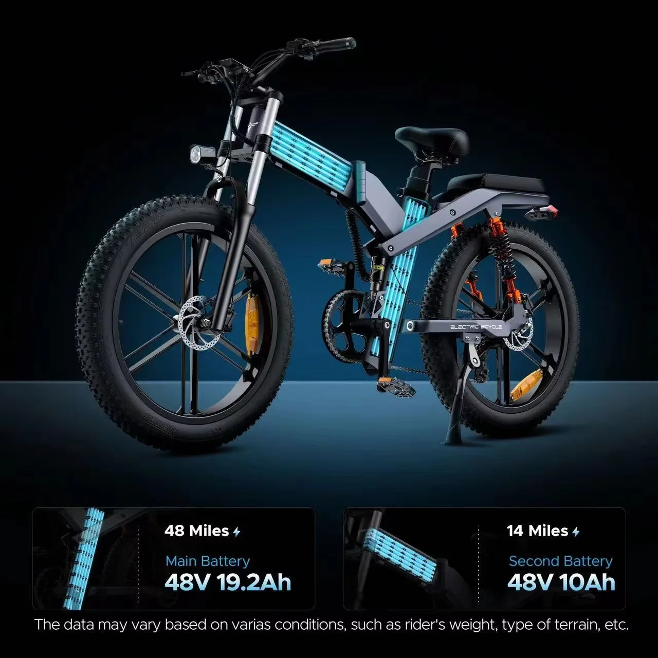 ENGWE X26 E Bike Folding 1000W Motor 48V29.2AH All-terrain Electric Bike