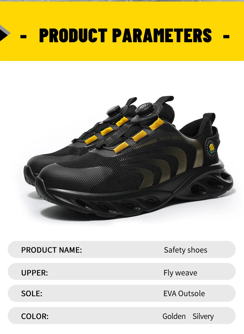 Lace-free, breathable, lightweight and comfortable anti-smashing and anti-puncture safety shoes