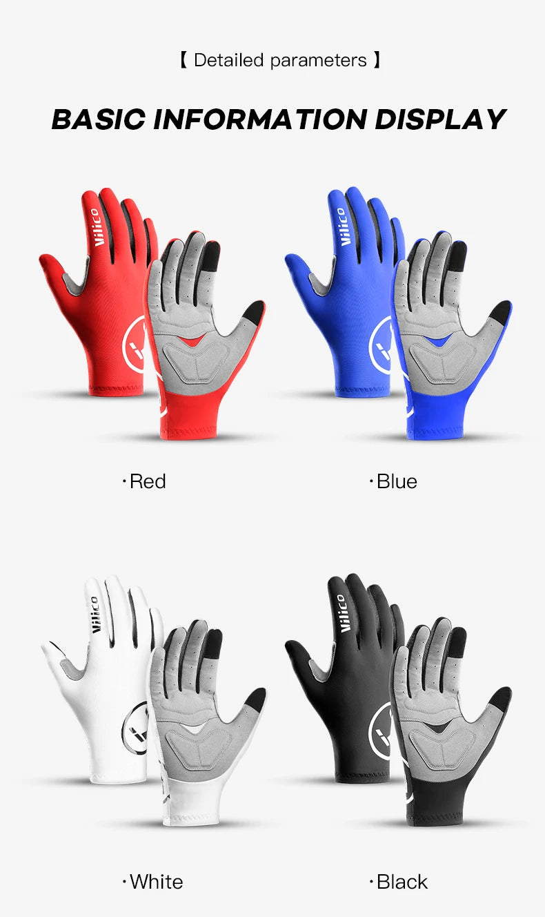 Spring Touch Screen Fingers Gloves Shockproof Gel Sports Cycling Gloves MTB Road Bike Riding Racing Women Men Bicycle Gloves