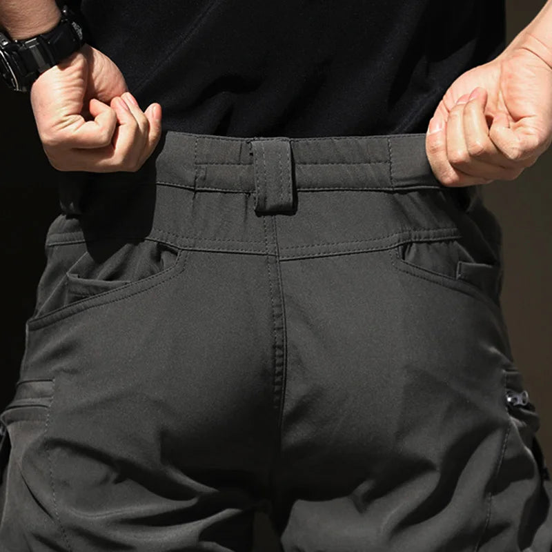 Men Fashion Cargo Pants Solid Color Multi-Pockets Waterproof Trousers Fall Casual Jogger Pants Sweatpants