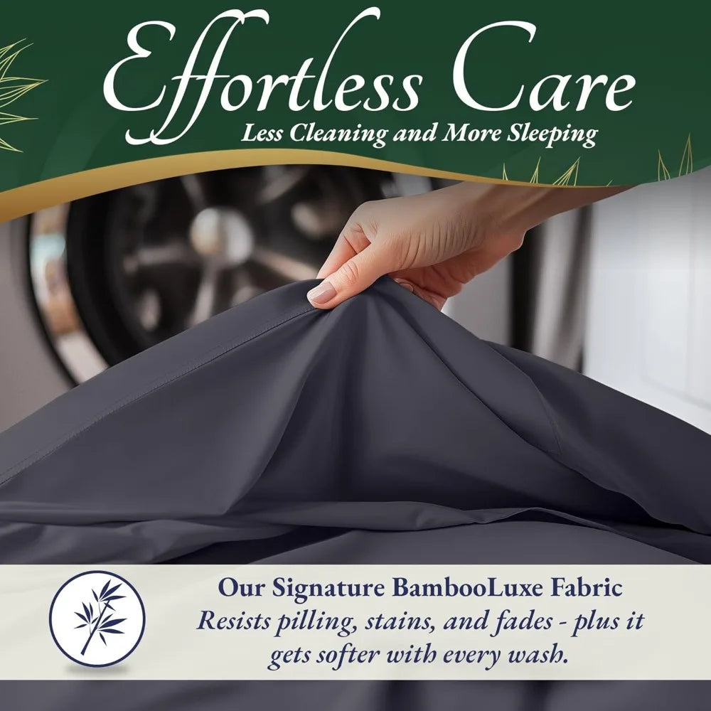 DECOLURE 100% Viscose Derived from Bamboo Sheets King Size 6pcs - Ultra Soft & Luxuriously Cooling, 17 Deep Pocket, Double Stitc