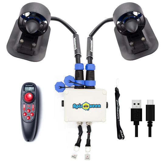 U2 Set 12-16V Brushless Underwater Thruster 3.4Kg(7.5LB) Thrust,with ESC and Not Waterproof Remote Control for Fishing Boats