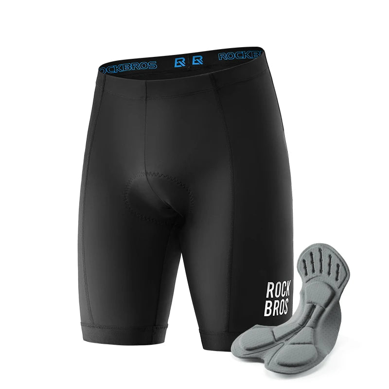 ROCKBROS Men's Cycling Shorts 3D Gel Pad Cycling Underwear Anti-Slip Breathable Bike Bicycle Liner Shorts Men MTB Road Riding