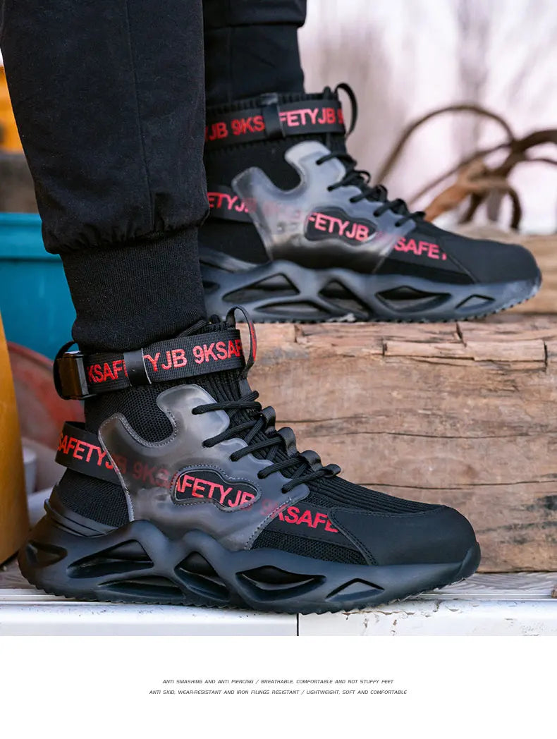 Lightweight Men Safety Shoes Steel Toe Work Sneakers Anti-smash Protective Shoes Anti-smash Anti-puncture Indestructible Shoes