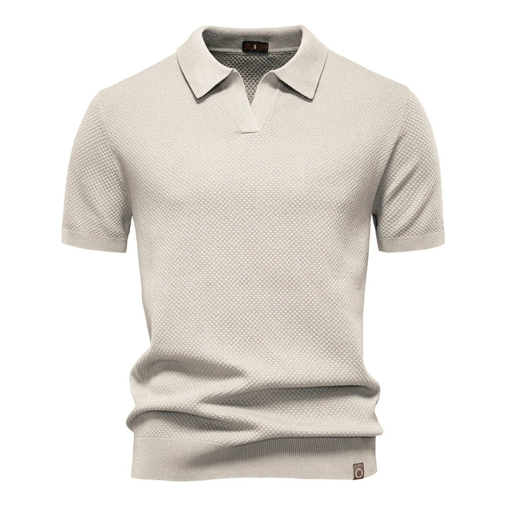 Men's Summer Breathable Polo Shirt Short Sleeve Solid Color Casual Polo Shirts for Men Lightweight Stretch Polo ﻿