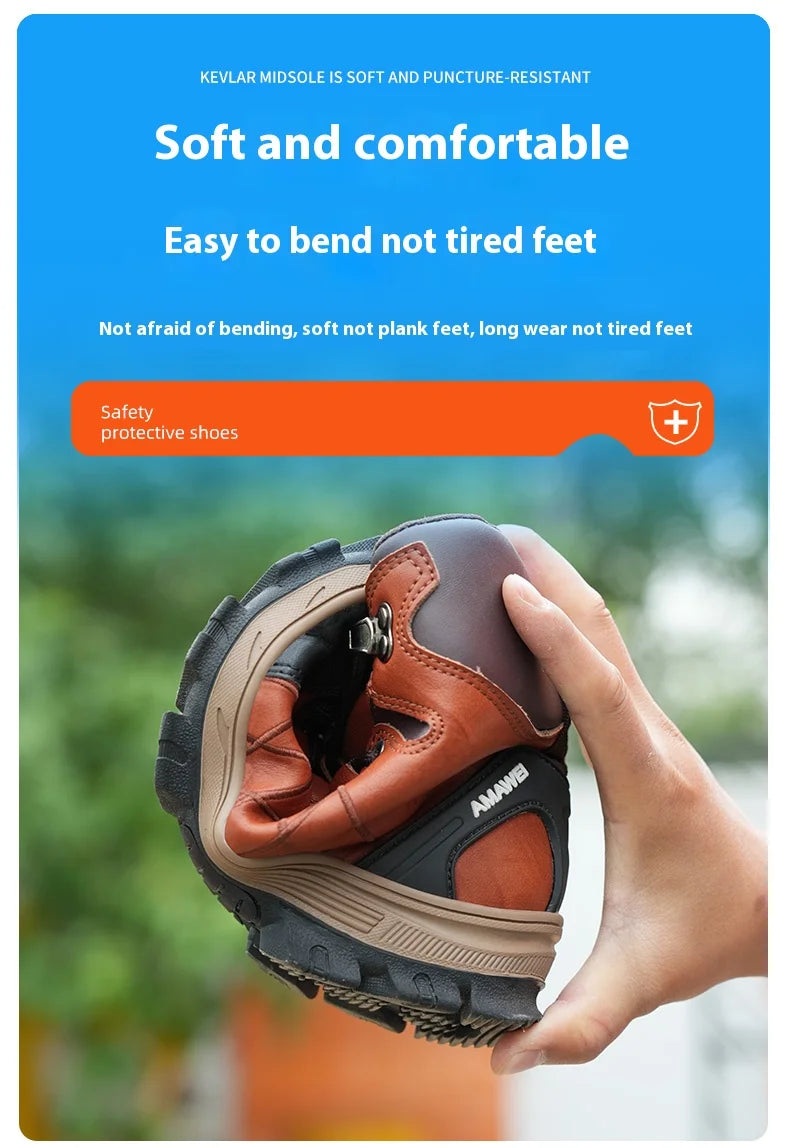 Safety Shoes Men Work Sneakers Indestructible Shoes Puncture-Proof Protective Shoes Work Boots Steel Toe Construction Work Shoe