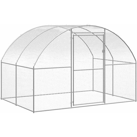 Galvanized Steel Outdoor Chicken Coop - Spacious and Durable Poultry Enclosure with Water-Resistant Roof, 9.8'x6.6'x6.6' - Easy