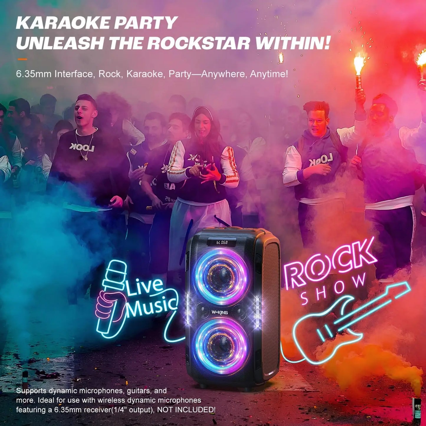 W-KING 250W PEAK Large Bluetooth Speaker Loudest/Massive 120dB/12 Custom Bass, V5.3 Big Party Boombox Portable Speaker Wireless