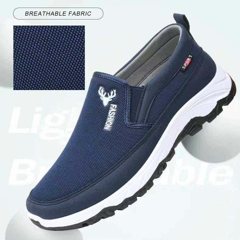 Men Penny Boat Shoes Sports Shoes Breathable Orthopedic Travel Plimsolls Flat Slip On for Outdoor Activity Hiking Walking